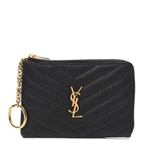 ysl monogram leather key pouch|saint laurent monogram pouch.